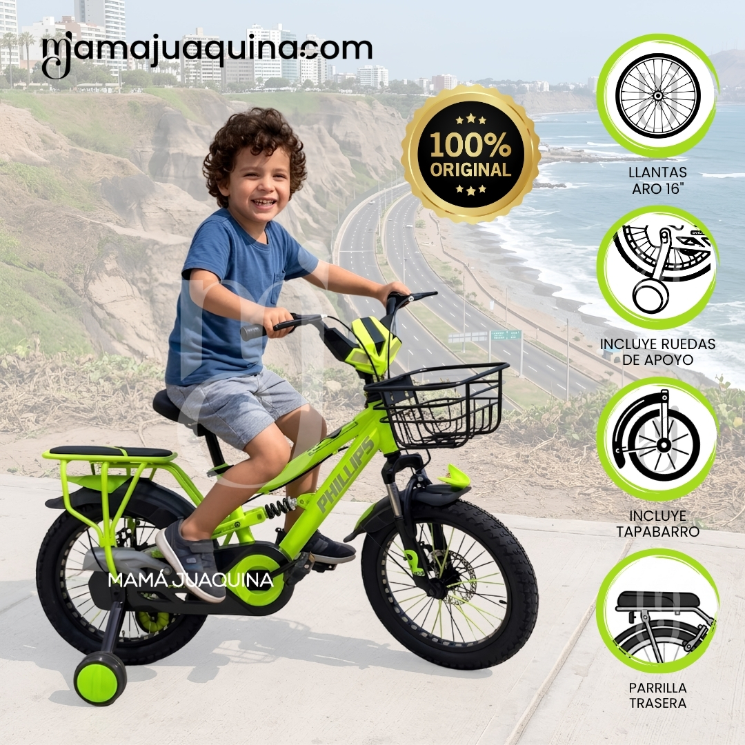 BICICLETA PARA NIÑO ARO 16 «OPTIMUS» CON CANASTA EDICIÓN EXCLUSIVA - 1