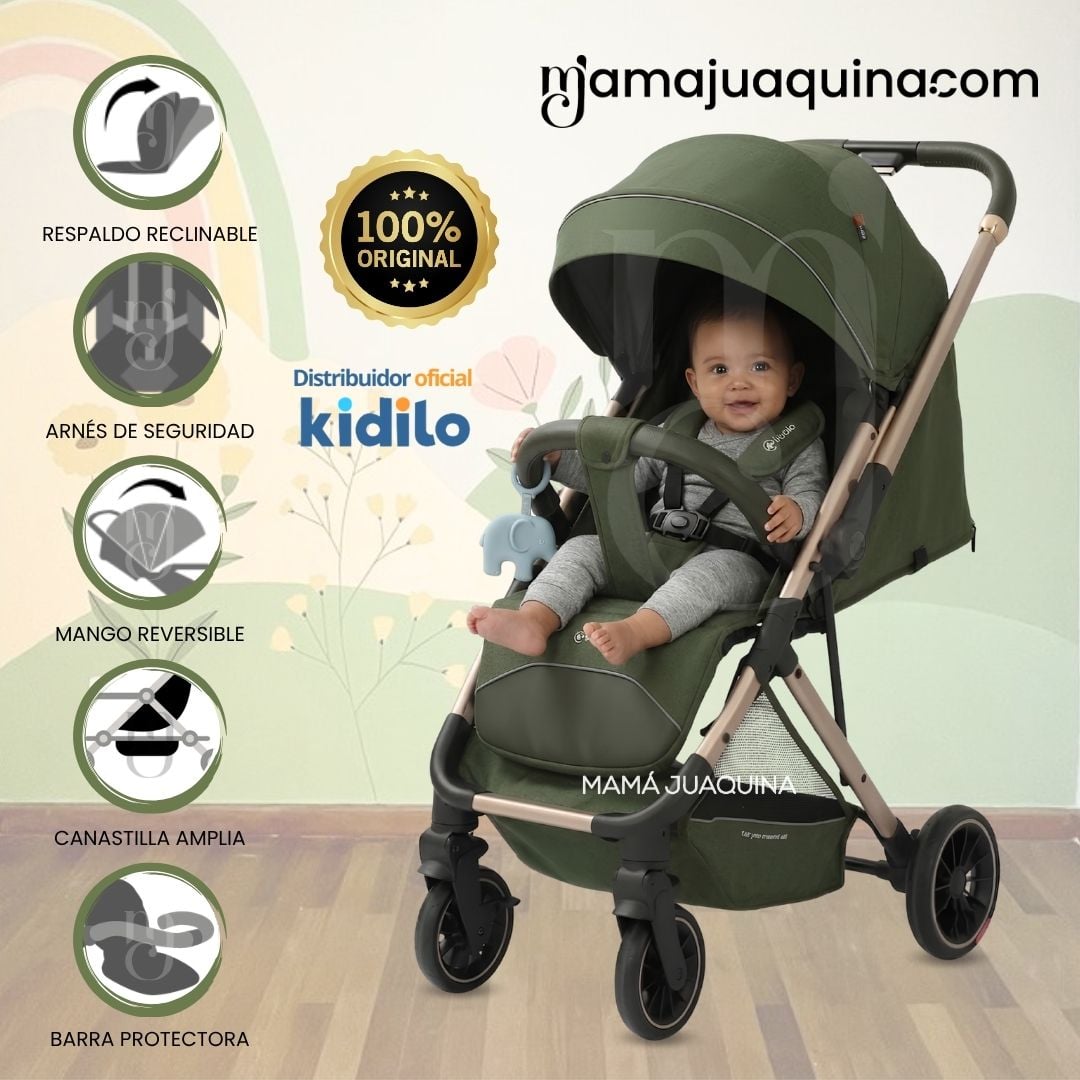 COCHE MALETA DE LUJO «YURID» KIDILO MANGO REVERSIBLE GREEN - 2