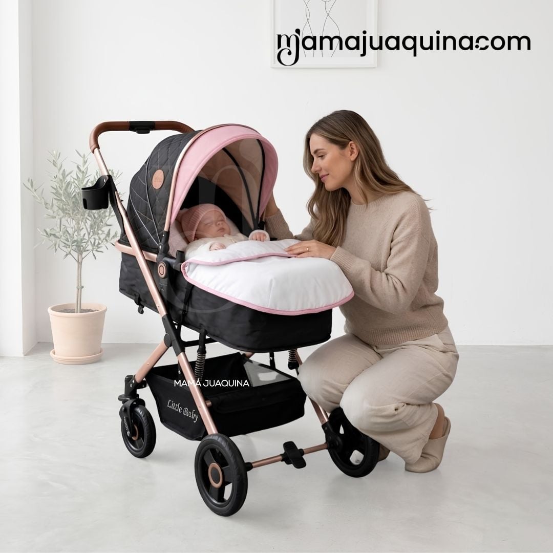 COCHE MOISÉSTRAVEL SYSTEM « STAR» EDICIÓN LIMITADA CON PAÑALERA ROSADO - 3