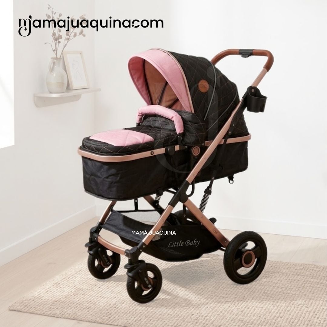 COCHE MOISÉSTRAVEL SYSTEM « STAR» EDICIÓN LIMITADA CON PAÑALERA ROSADO - 4