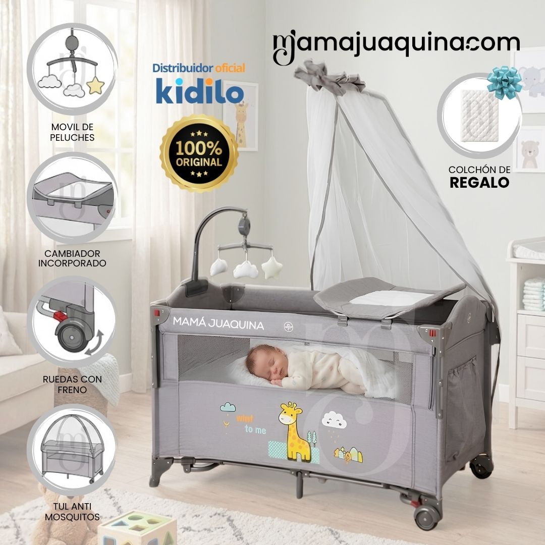CUNA COLECHO CORRAL «BIANCA» DE LUJO KIDILO CON COLCHÓN - 2