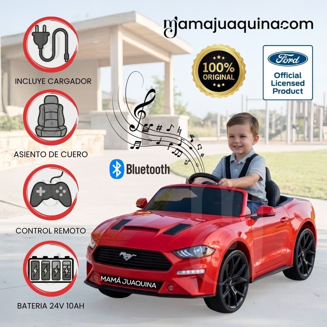 CARRO A BATERÍA MUSICAL  «MUSTANG» CON CONTROL REMOTO EDICIÓN EXCLUSIVA - 2