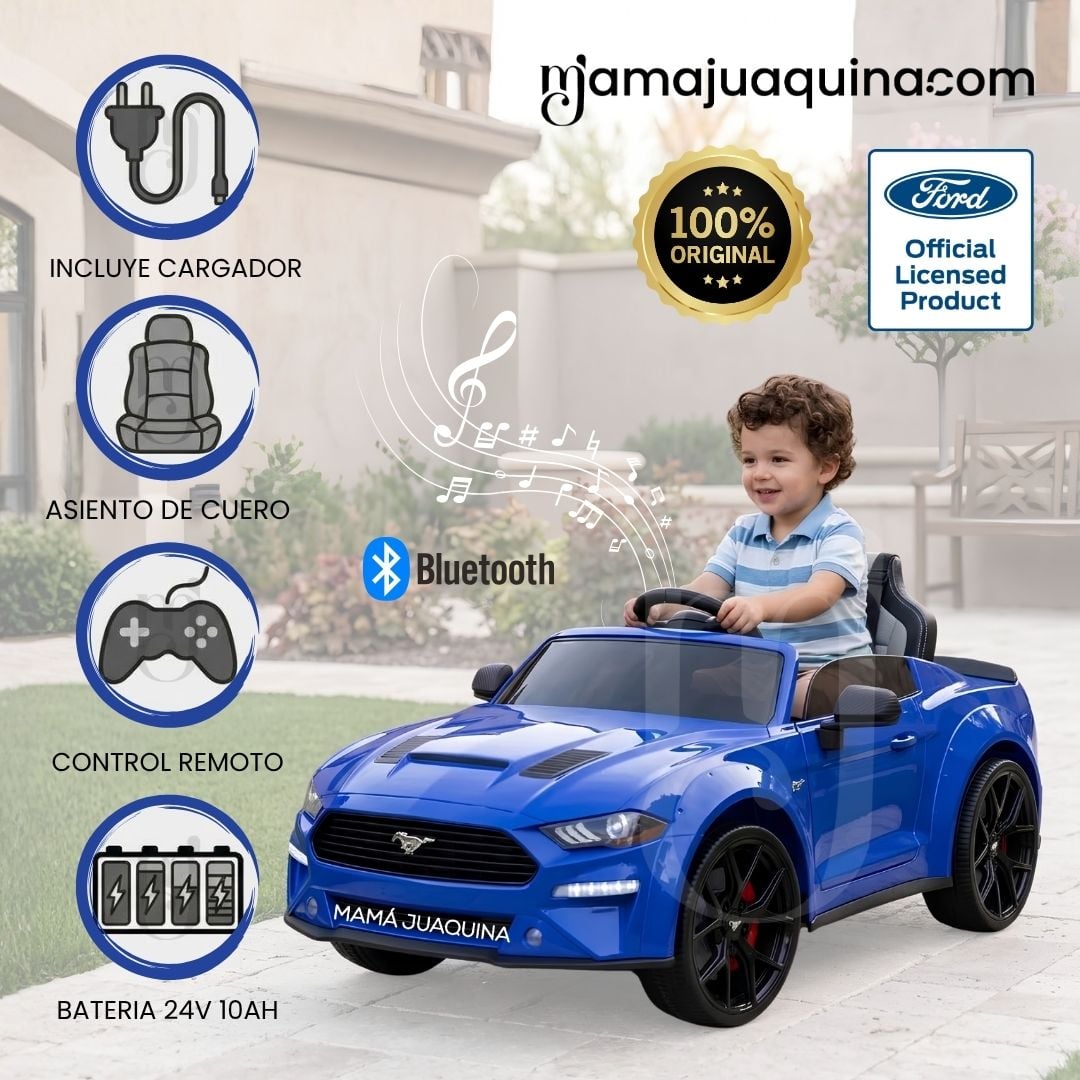 CARRO A BATERÍA MUSICAL  «MUSTANG» CON CONTROL REMOTO EDICIÓN EXCLUSIVA - 2
