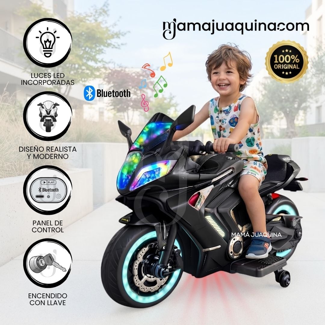 MOTO A BATERÍA PARA NIÑOS «NINJA» CON LUCES LED EDICIÓN EXCLUSIVA - 2