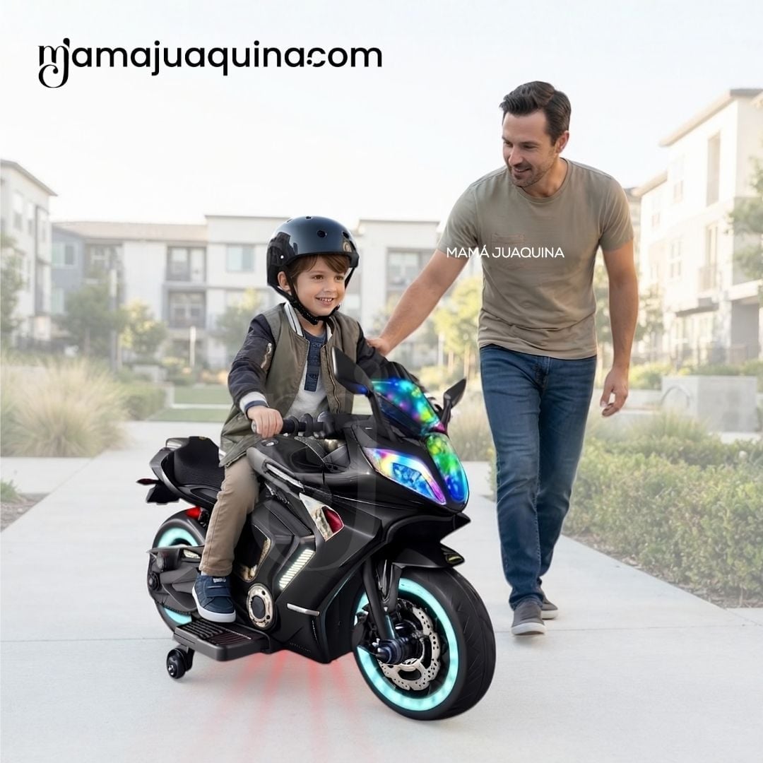 MOTO A BATERÍA PARA NIÑOS «NINJA» CON LUCES LED EDICIÓN EXCLUSIVA - 3