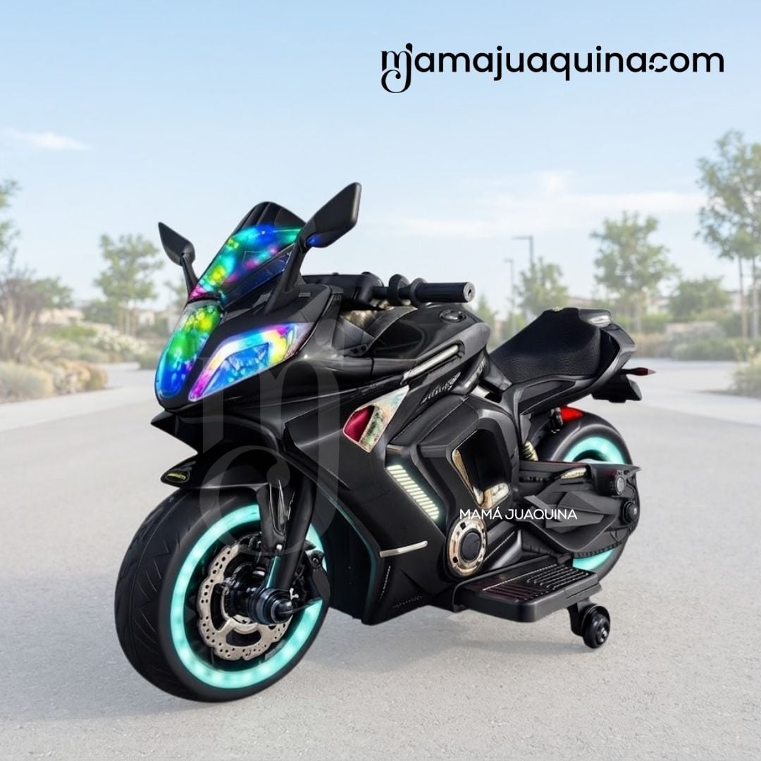 MOTO A BATERÍA PARA NIÑOS «NINJA» CON LUCES LED EDICIÓN EXCLUSIVA - 4