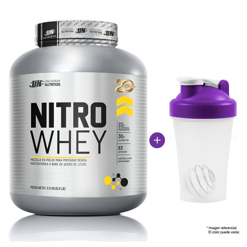 PROTEÍNA UNIVERSE NUTRITION NITRO WHEY 2.5 KG COOKIES Y CREAM - 1