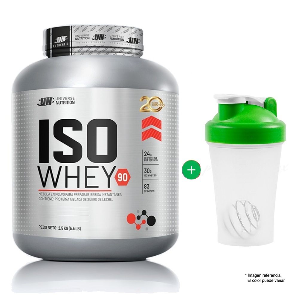 ISO WHEY 90 DE 2.5KG UNIVERSE NUTRITION VAINILLA + SHAKER - 1