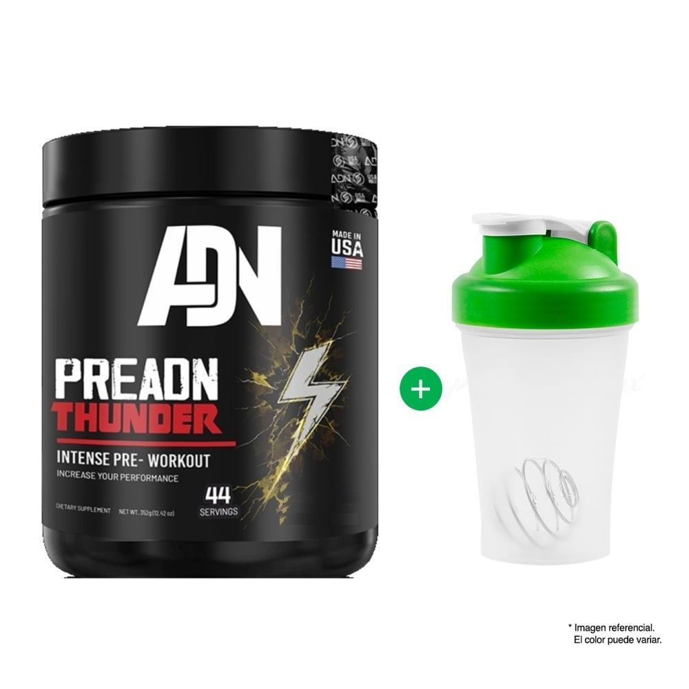 PRE ADN 352 GR ADN PRE ENTRENO ÓXIDO NÍTRICO FRUIT PUNCH + SHAKER - 1
