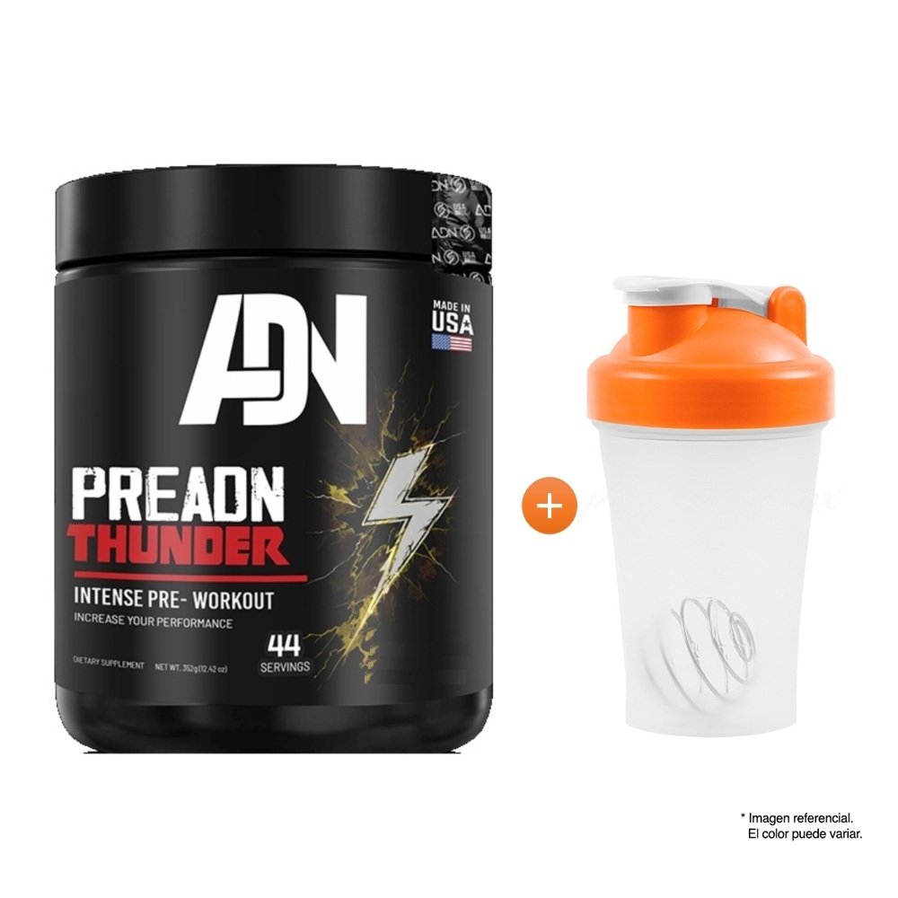 PRE ENTRENO ADN PREADN THUNDER 352GR FRUIT PUNCH SHAKER - 1