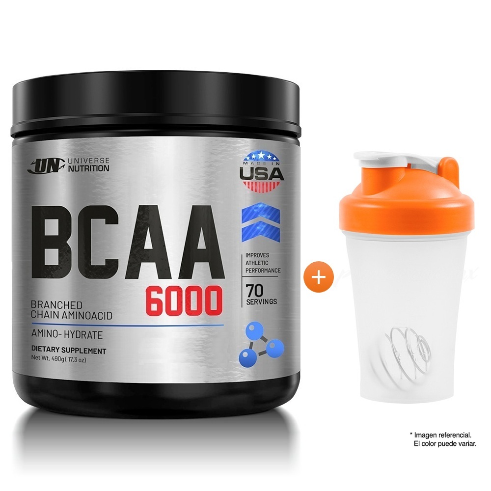 BCAA 6000 490 GR USA AMINOÁCIDOS UN FRUIT PUNCH + TOMATODO - 1