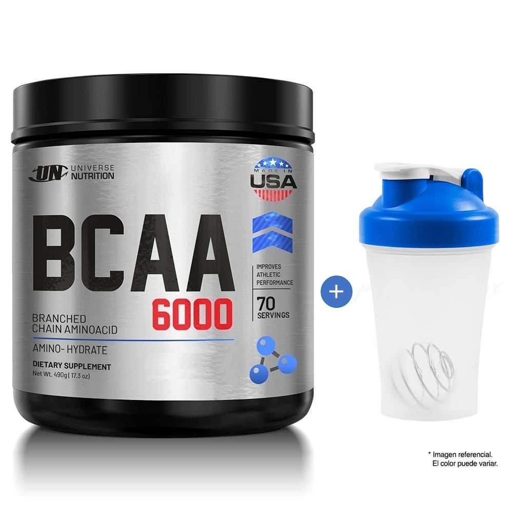 BCAA'S 6000 490 GR USA UNIVERSE AMINOÁCIDOS CITRUS PUNCH + SHAKER - 1