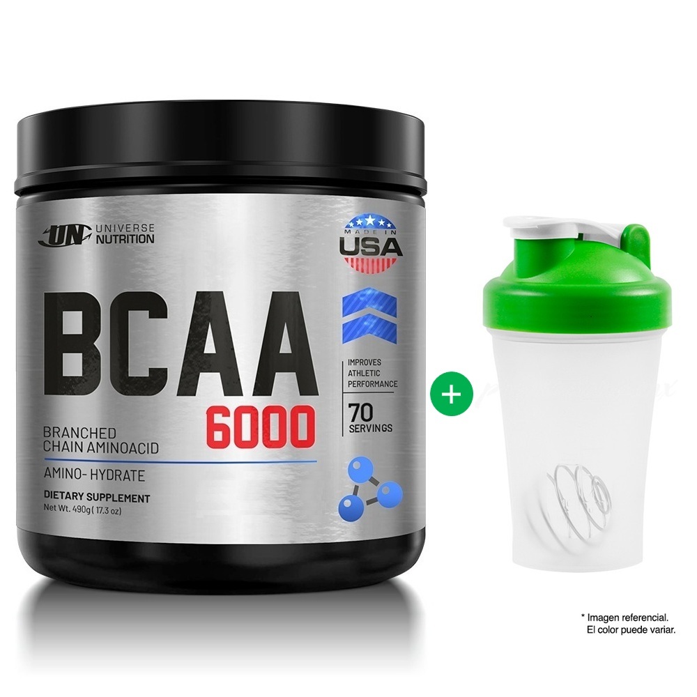 AMINOÁCIDO UNIVERSE NUTRITION BCAA 6000 490G CITRUS PUNCH + SHAKER - 1