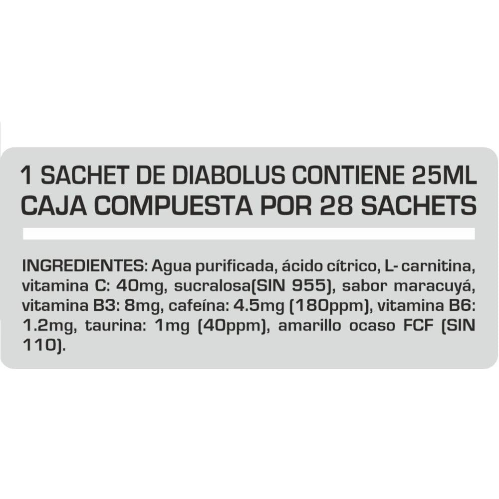 TERMOGÉNICO CAJA DIABOLUS 28 SACHETS MARACUYÁ UNIVERSE NUTRITION - 2