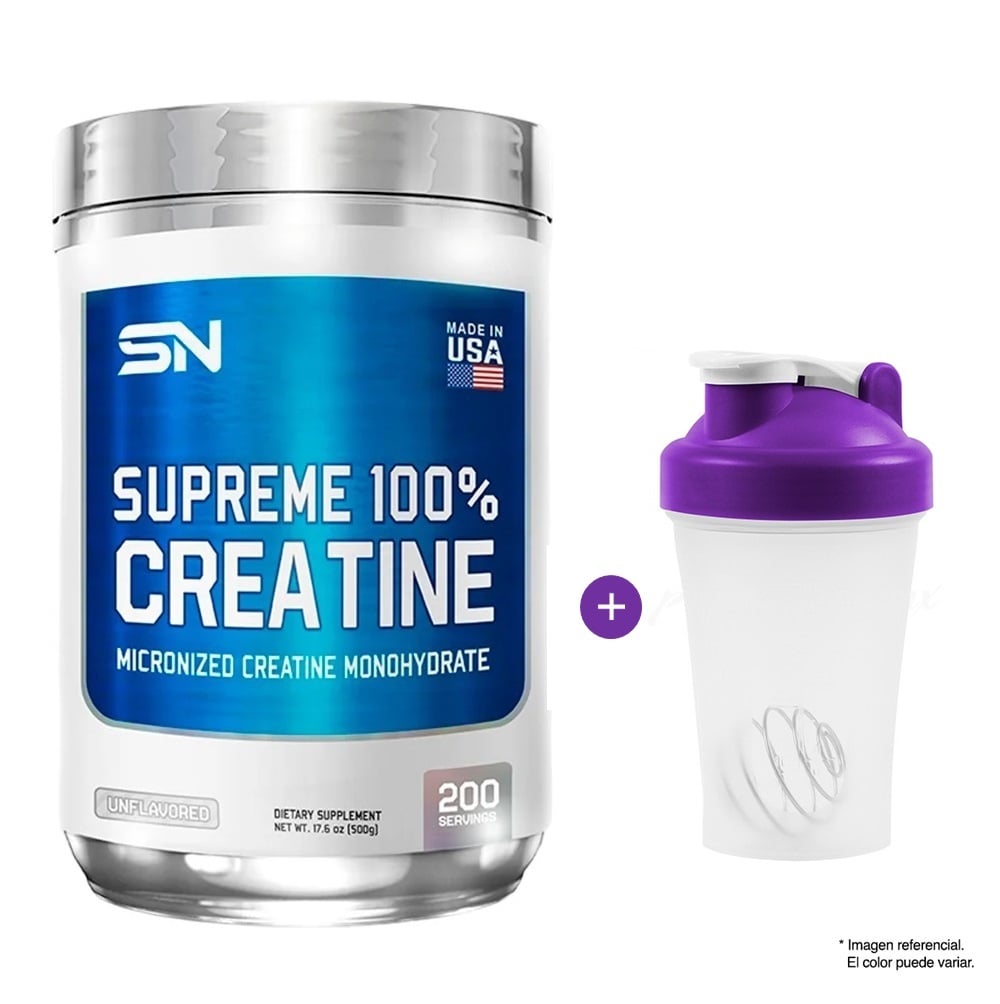 CREATINE MICRONIZED SUPREME NUTRITION 500 GRAMOS + REGALO - 1