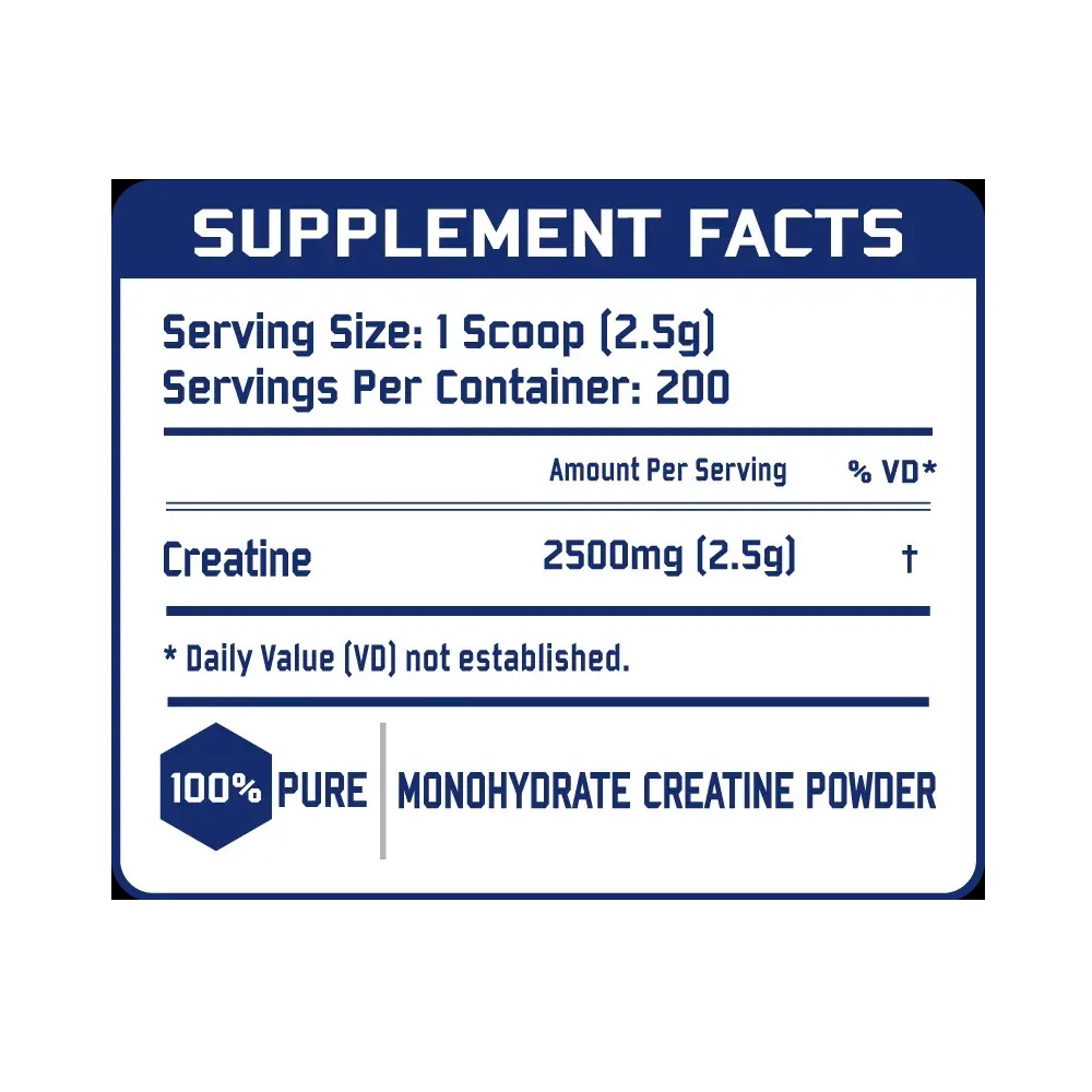 CREATINE CREATINA MONOHIDRATADA SUPREME NUTRITION 500 GRAMOS - 3