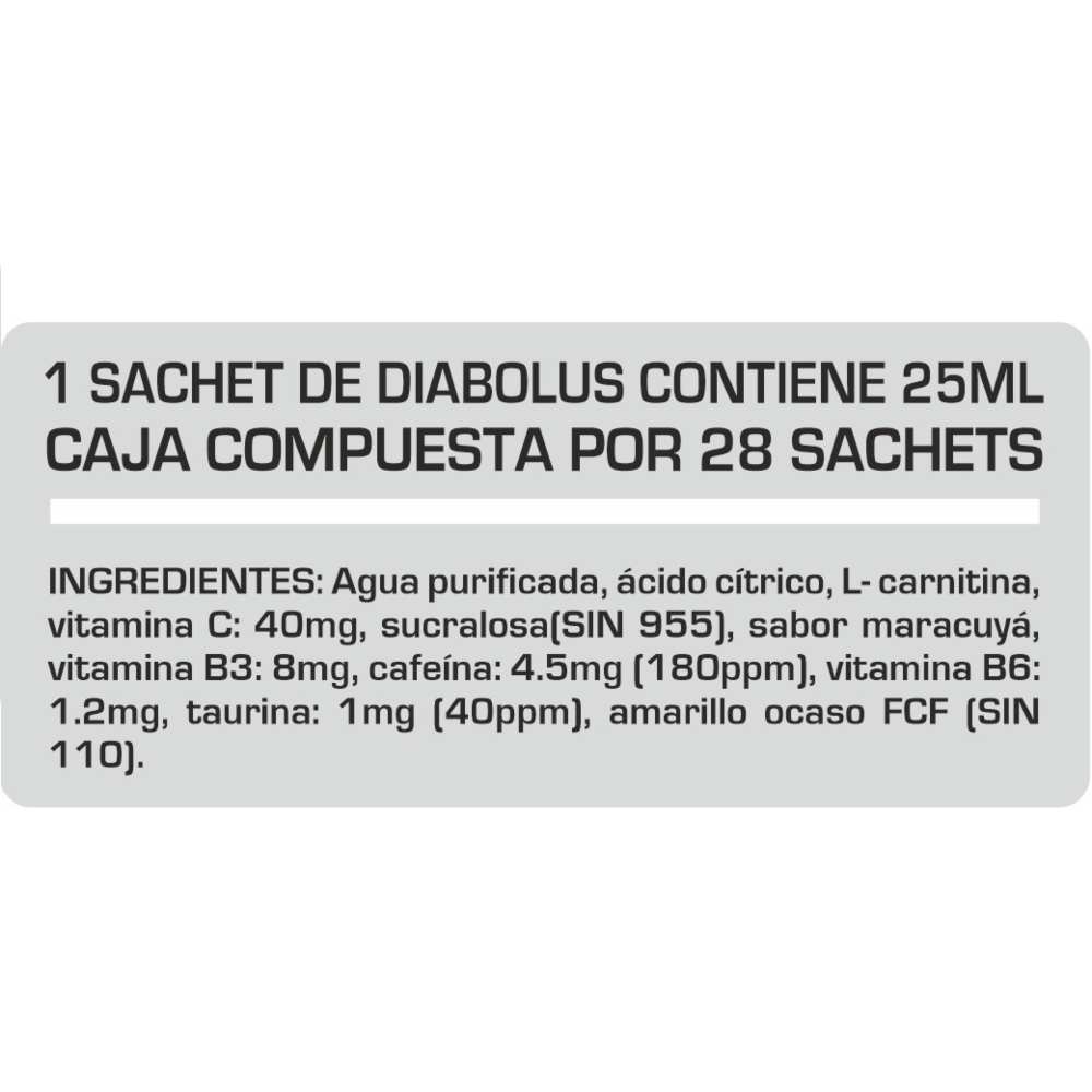 QUEMADOR DE GRASA UNIVERSE NUTRITION DIABOLUS SACHETS MARACUYÁ X28 - 2