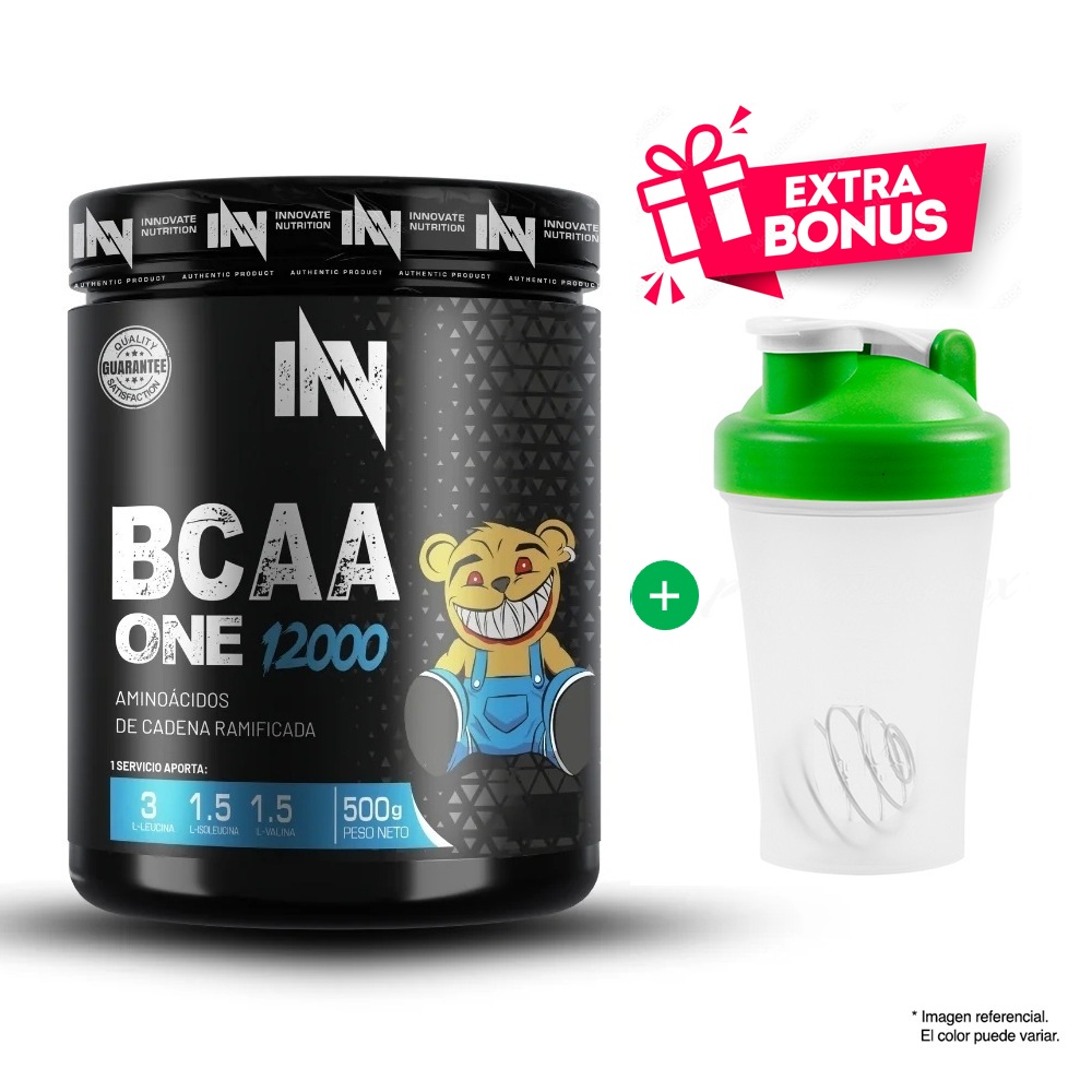 BCAA ONE 12000 500 GR AMINOÁCIDOS INN FRUIT PUNCH + SHAKER - 1