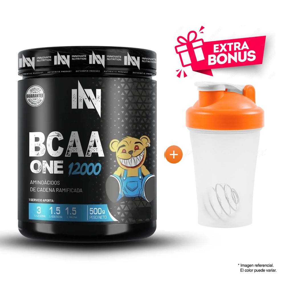 AMINOÁCIDO INNOVATION NUTRITION BCAA ONE 12000 500G NARANJA SHAKER - 1