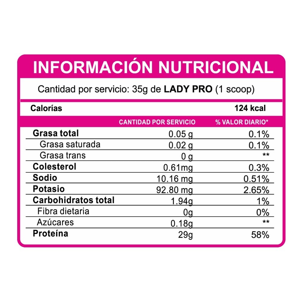 PROTEÍNA SUERO DE LECHE LADY PRO 1.1 KG CHOCOLATE - 31 SERVICIOS - 3