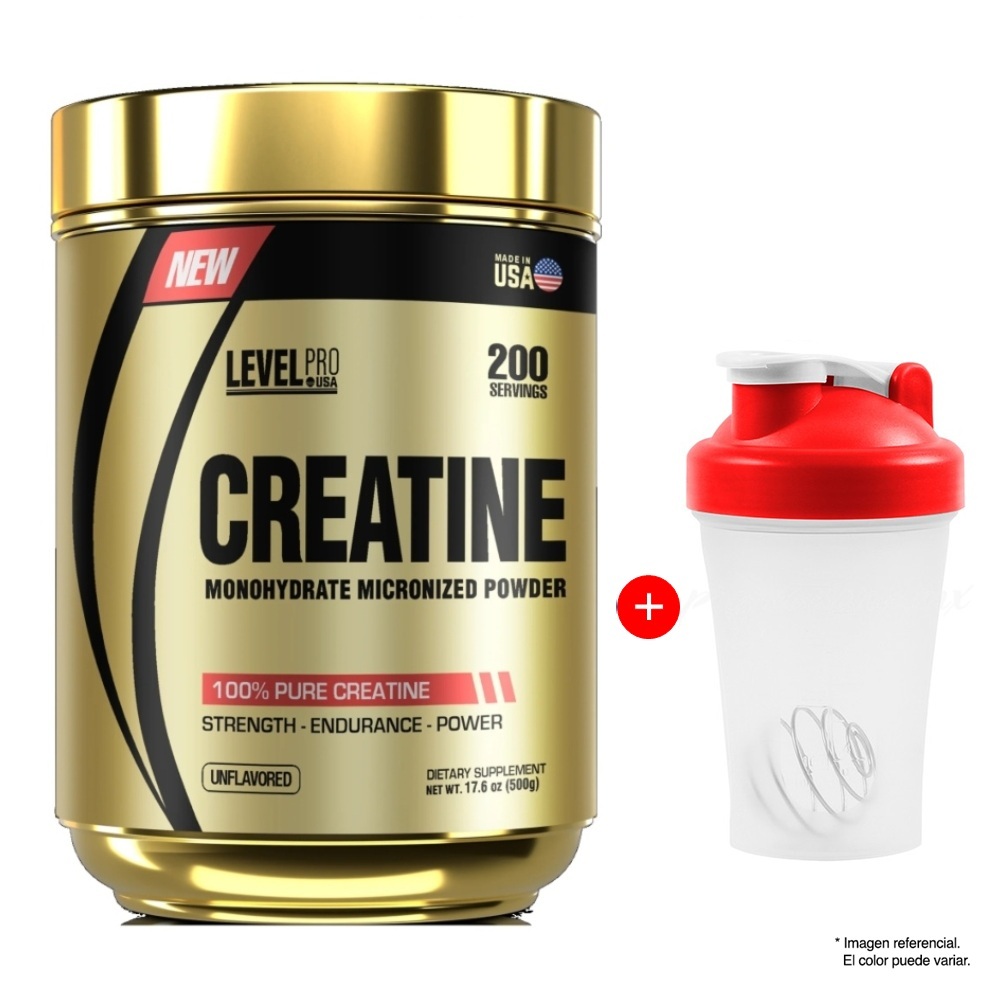 AMINOÁCIDO CREATINA MONOHIDRATADA 500GR LEVEL PRO - 1