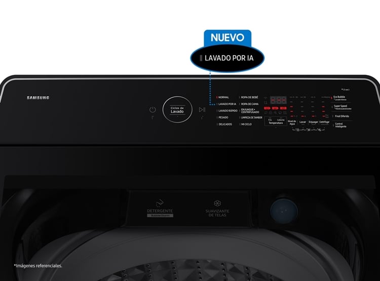 LAVADORA SAMSUNG 19 KG AI WASH ECOBUBBLE NEGRA WA80F19S8BPE - 5