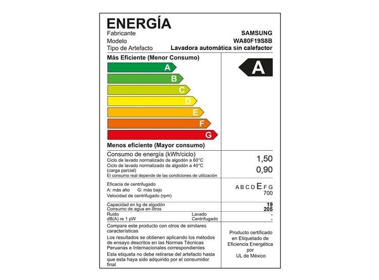 LAVADORA SAMSUNG 19 KG AI WASH ECOBUBBLE NEGRA WA80F19S8BPE - 6