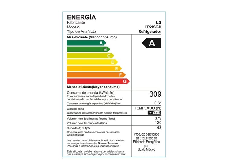REFRIGERADORA LG TOP FREEZER 509L HYGIENE FRESH THINQ GT51SGD NEGRO ACERO - 6