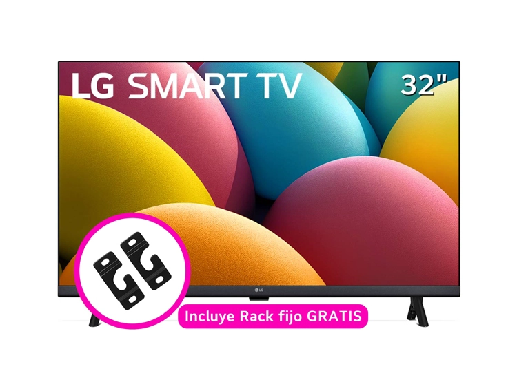 TELEVISOR LG SMART TV 32” HD CON WEBOS Y THINQ AI 32LR600BPSC 2025 + RACK FIJO GRATIS - 1