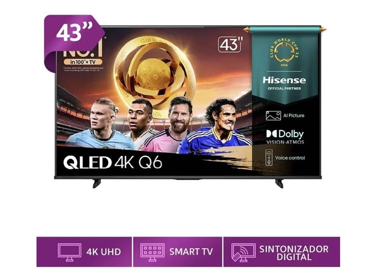 TELEVISOR HISENSE 43' QLED 4K 43Q6QV SMART TV - 2