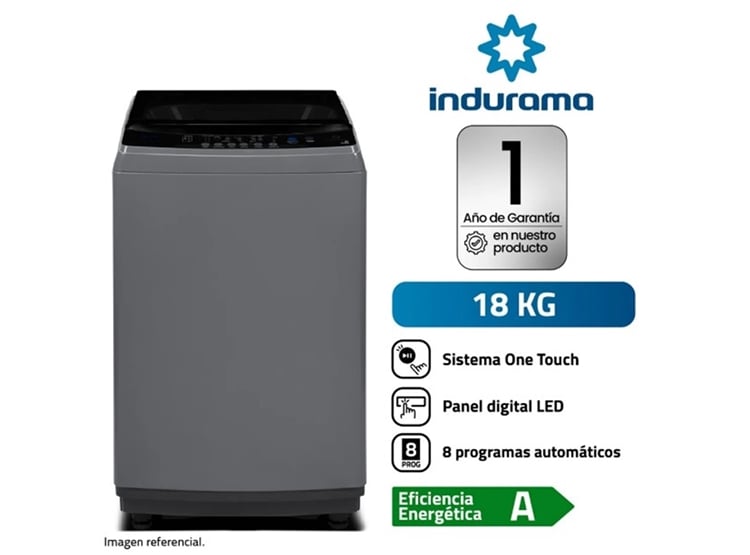 LAVADORA AUTOMÁTICA INDURAMA 18KG LRI-18DGR GRIS OSCURO - 2