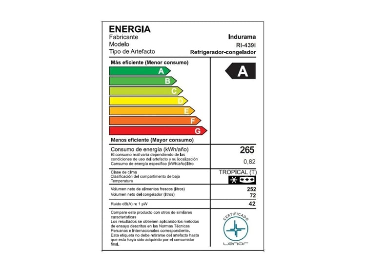 REFRIGERADORA INDURAMA 324L TOP MOUNT NO FROST RI-439I CROMA - 2