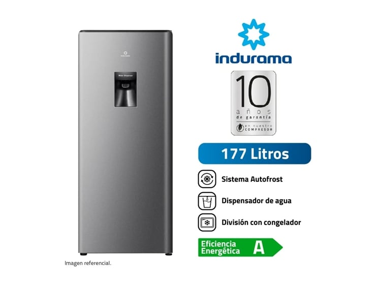 REFRIGERADORA INDURAMA 177L MONOPUERTA AUTOFROST RI-289D CROMA - 2