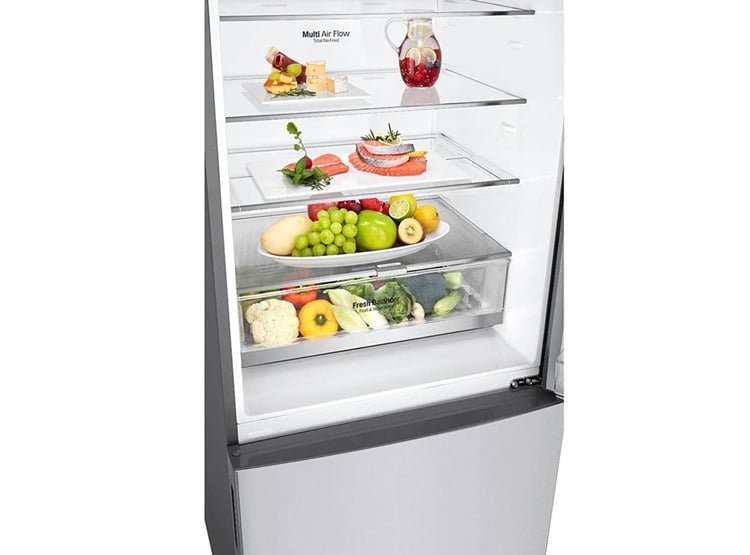 REFRIGERADORA LG BOTTOM FREEZER 408L MULTI AIR FLOW GB41BPP PLATEADO - 4