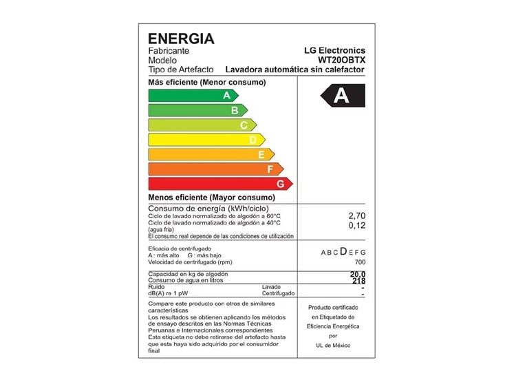 LAVADORA LG 20 KG CON AI DD THINQ Y TURBOWASH WT20OBTX ONYX NEGRO - 8