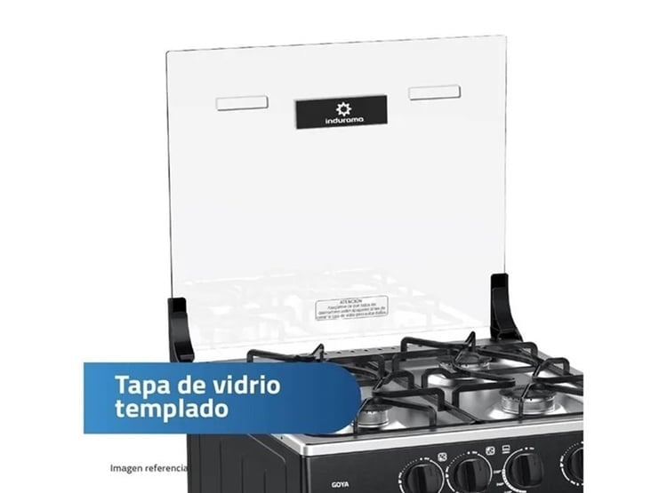 COCINA A GAS INDURAMA GOYA 4 HORNILLAS NEGRA - 4