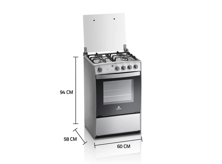 COCINA A GAS INDURAMA 4 QUEMADORES CORUÑA QUARZO CROMA - 8
