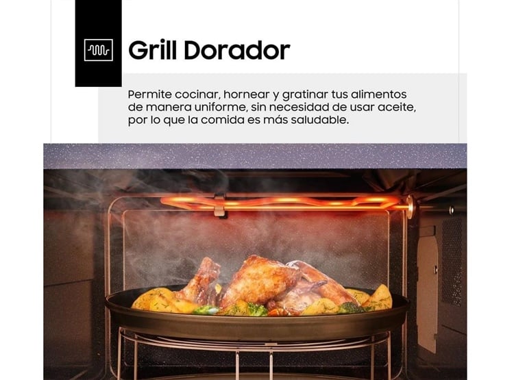 HORNO MICROONDAS CHEFF SAMSUNG 32L MG32DG4524AGPE CON DORADOR - 5