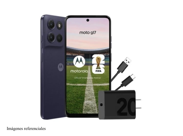 CELULAR MOTOROLA G17 6.8” 4GB RAM 128GB ARANDANO DESBLOQUEADO - 1
