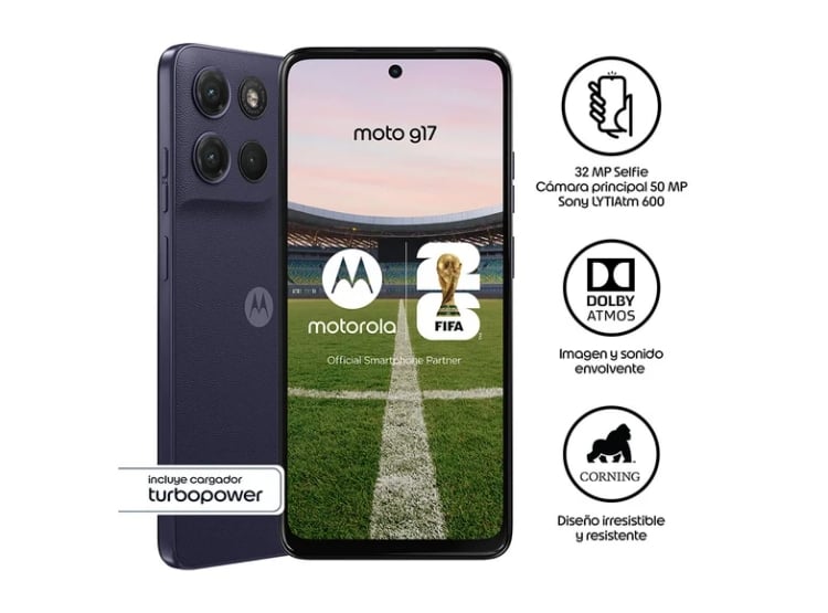 CELULAR MOTOROLA G17 6.8” 4GB RAM 128GB ARANDANO DESBLOQUEADO - 2