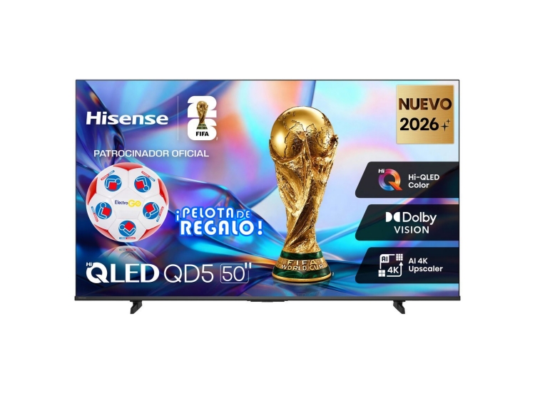 TELEVISOR HISENSE SMART TV 50” HI-QLED 4K UHD VIDAA 50QD5SV + PELOTA GRATIS - 1