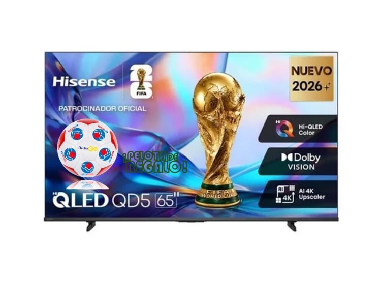 TELEVISOR HISENSE SMART TV 65” HI-QLED 4K UHD VIDAA 65QD5SV + PELOTA GRATIS - 1