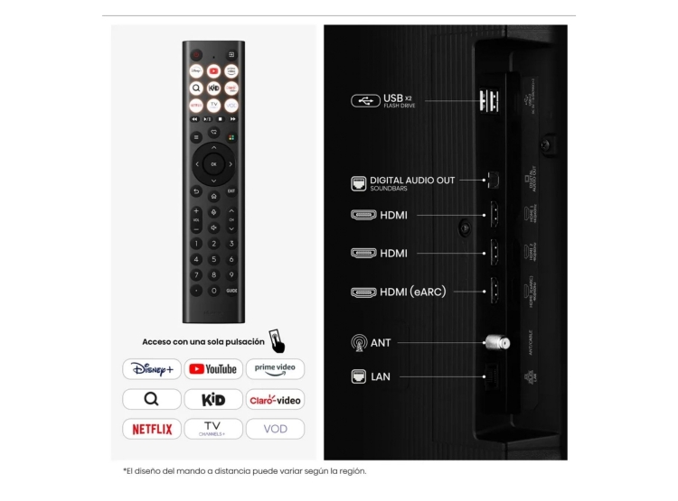 TELEVISOR HISENSE SMART TV 65” HI-QLED 4K UHD VIDAA 65QD5SV + PELOTA GRATIS - 6