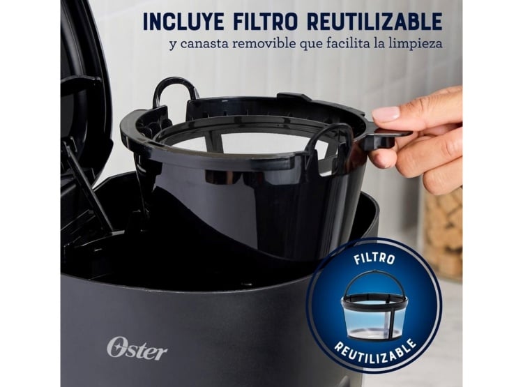 CAFETERA OSTER 12TZ DE FILTRO REUTILIZABLE BVSTDCS121B-053 - 5