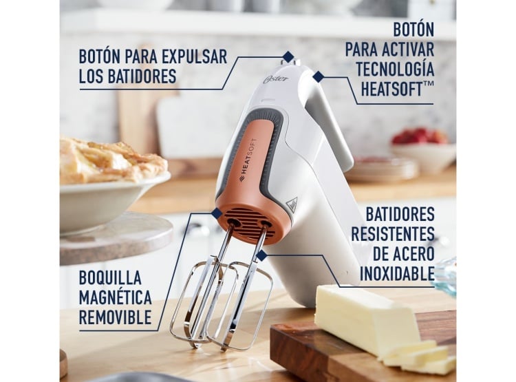 BATIDORA DE MANO OSTER TECNOLOGÍA HEATSOFT FPSTHMAMR-053 - 6