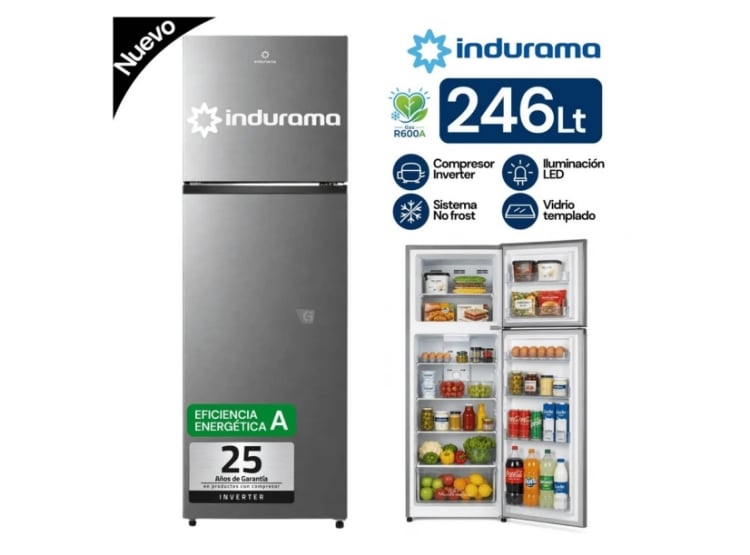 REFRIGERADORA CROMA TOP MOUNT 246L RI-389I INDURAMA - 1