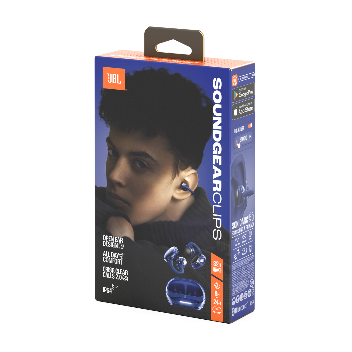 JBL HEADPHONES TWS EAR CUFF SOUNDGEAR CLIPS BLUE - 6