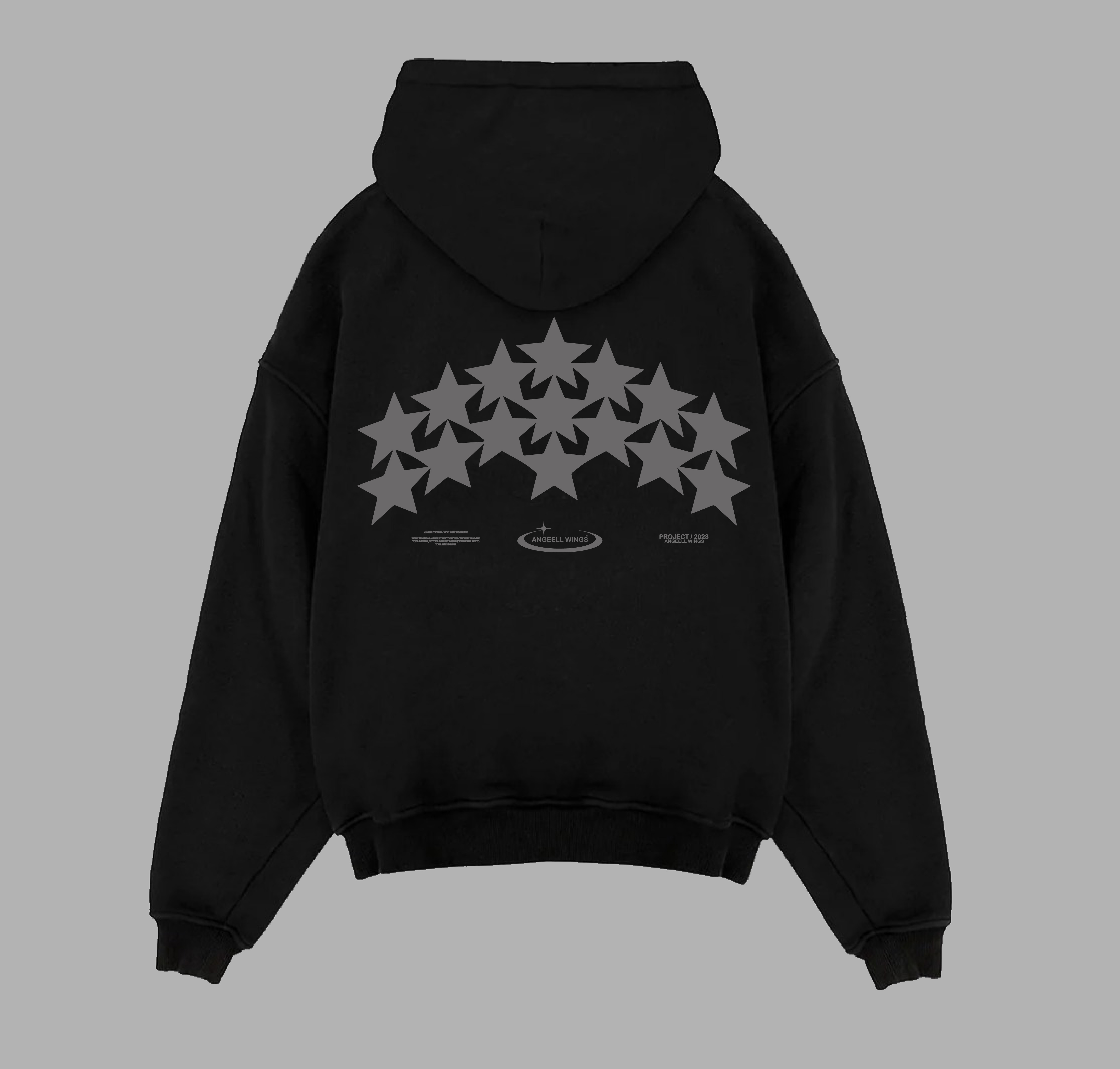 POLERA GALAXY OVERSIZE ANGEELL WINGS NEGRO. - 1