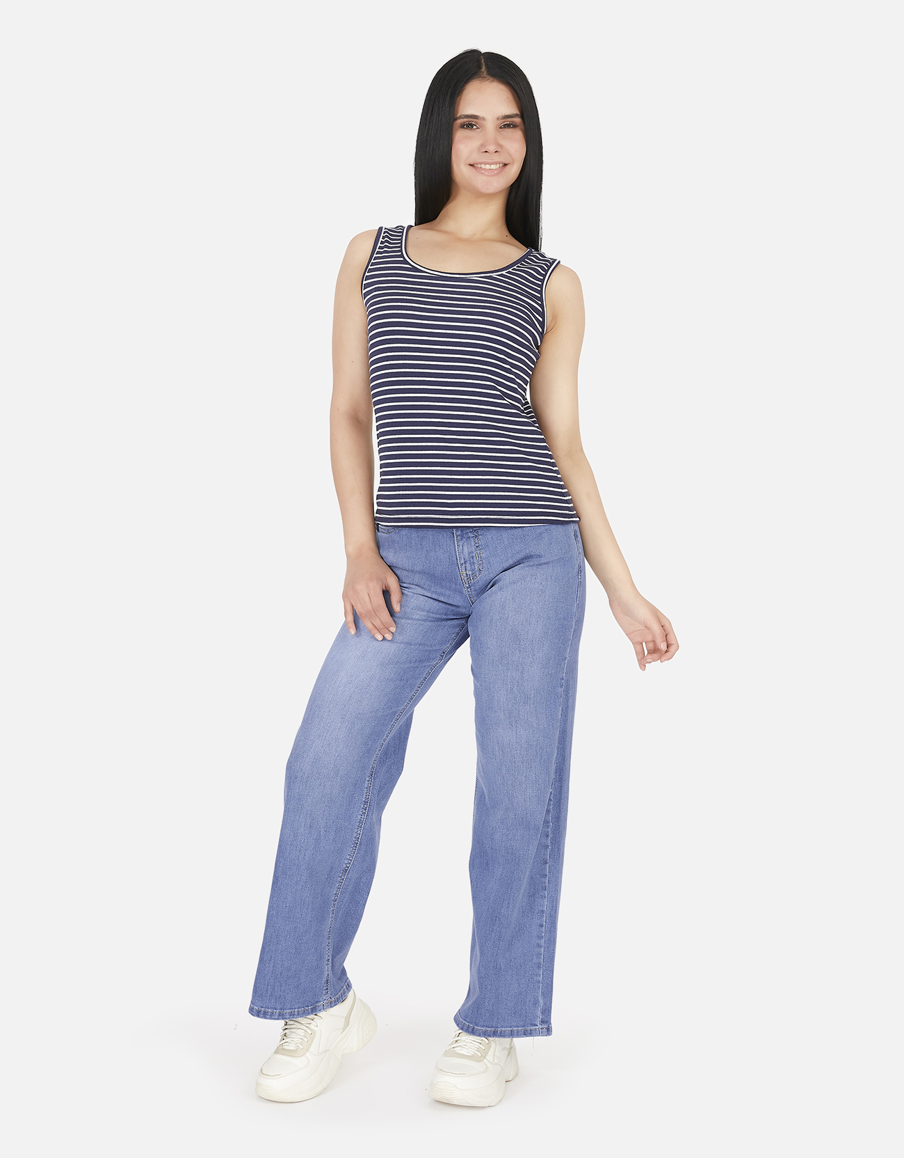 JEANS MUJER PIEERS AZUL KALILA PANTALÓN TIRO ALTO WIDE LEG - 5