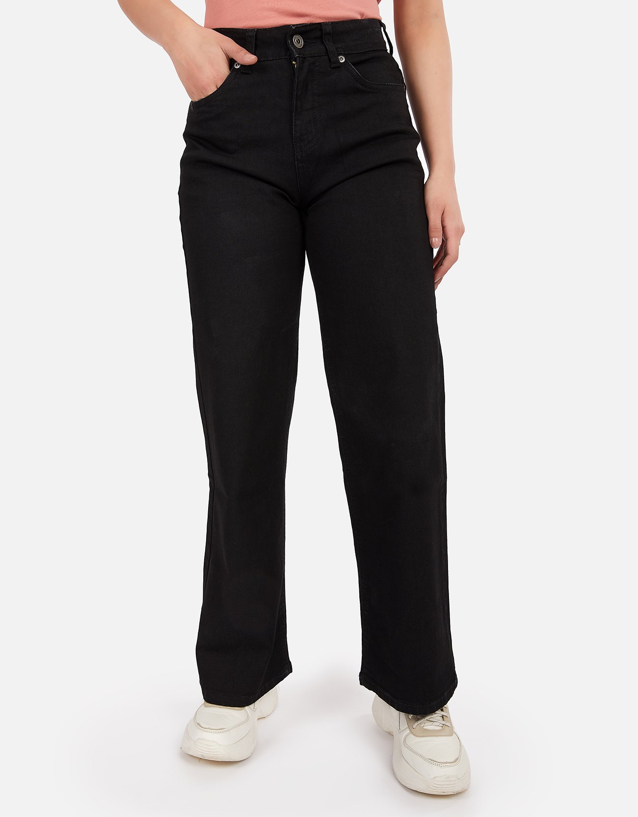 JEANS MUJER PIEERS NEGRO KALILA PANTALÓN TIRO ALTO WIDE LEG - 1